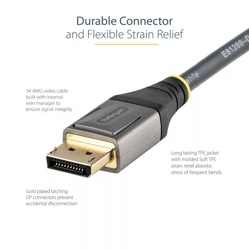StarTech.com 0,9 m (1 m) VESA certifikovaný DisplayPort 1.4 kábel – 8K 60Hz HDR10 – Ultra HD 4K 120Hz video – DP 1.4 kábel/šnúra – Pre monitory/displeje – DisplayPort na DisplayPort kábel – M/M