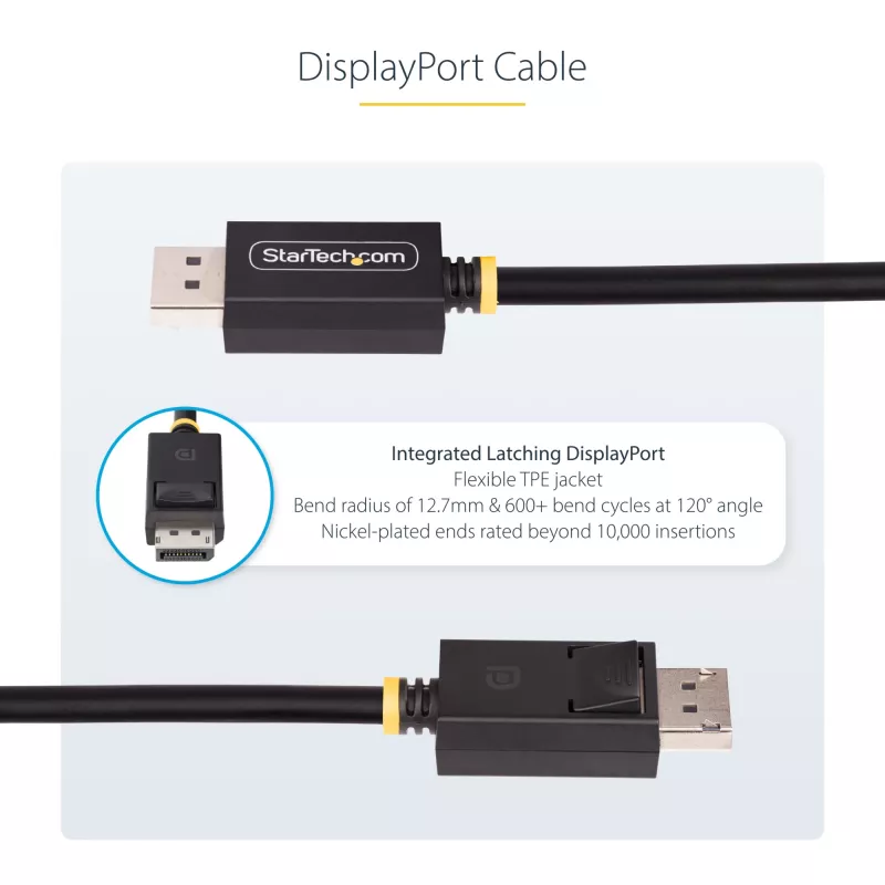 StarTech.com DP21-1M-DP40-CABLE kábel DisplayPort 2.1, 1 m, certifikovaný VESA DP40, UHBR10, HDR, 8K 60 Hz / 4K 144 Hz, 40 Gbps, pasívny, M/M, čierny