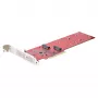StarTech.com Dual M.2 PCIe SSD adaptér karta, PCIe x8 / x16 na Dual NVMe alebo AHCI M.2 SSD, PCI Express 4.0, 7,8 GBps/disk, vyžaduje bifurkáciu - Windows/Linux kompatibilné