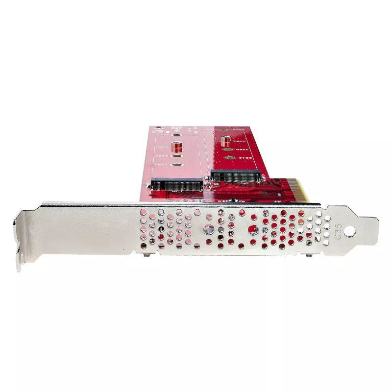 StarTech.com Dual M.2 PCIe SSD adaptér karta, PCIe x8 / x16 na Dual NVMe alebo AHCI M.2 SSD, PCI Express 4.0, 7,8 GBps/disk, vyžaduje bifurkáciu - Windows/Linux kompatibilné