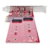 StarTech.com Dual M.2 PCIe SSD adaptér karta, PCIe x8 / x16 na Dual NVMe alebo AHCI M.2 SSD, PCI Express 4.0, 7,8 GBps/disk, vyžaduje bifurkáciu - Windows/Linux kompatibilné