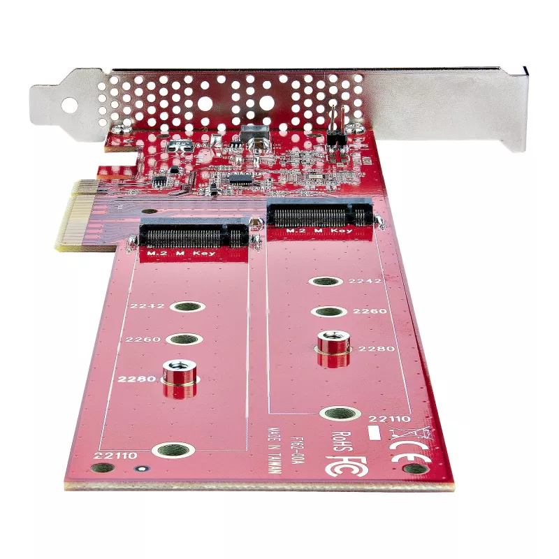 StarTech.com Dual M.2 PCIe SSD adaptér karta, PCIe x8 / x16 na Dual NVMe alebo AHCI M.2 SSD, PCI Express 4.0, 7,8 GBps/disk, vyžaduje bifurkáciu - Windows/Linux kompatibilné