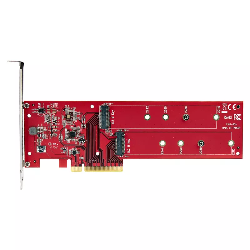 StarTech.com Dual M.2 PCIe SSD adaptér karta, PCIe x8 / x16 na Dual NVMe alebo AHCI M.2 SSD, PCI Express 4.0, 7,8 GBps/disk, vyžaduje bifurkáciu - Windows/Linux kompatibilné