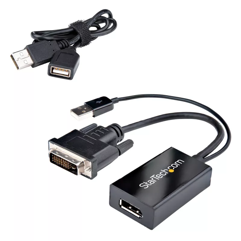 StarTech.com DVI na DisplayPort adaptér – USB napájanie – 1920 x 1200 – DVI na DisplayPort konvertor – video adaptér – DVI-D na DP
