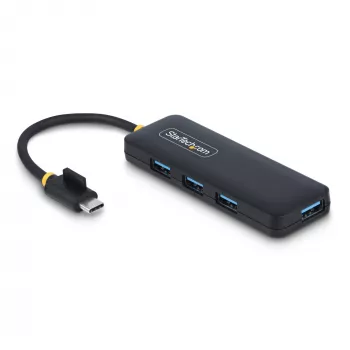 StarTech.com 4-portový USB-C hub, 5 Gbit/s, USB-C na 4x USB-A, napájaný zbernicou, malý cestovný mini hub, multi-portový USB 3.0 splitter, prenosný hub, ochrana proti prepätiu