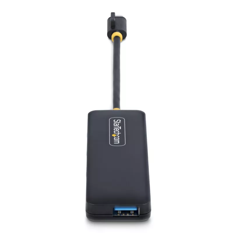 StarTech.com 4-portový USB-C hub, 5 Gbit/s, USB-C na 4x USB-A, napájaný zbernicou, malý cestovný mini hub, multi-portový USB 3.0 splitter, prenosný hub, ochrana proti prepätiu