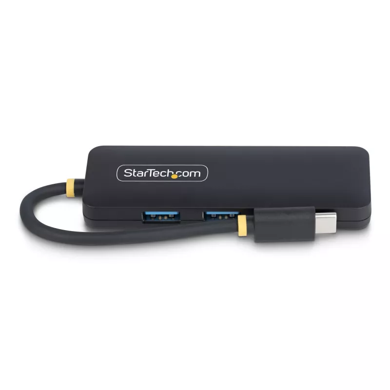 StarTech.com 4-portový USB-C hub, 5 Gbit/s, USB-C na 4x USB-A, napájaný zbernicou, malý cestovný mini hub, multi-portový USB 3.0 splitter, prenosný hub, ochrana proti prepätiu