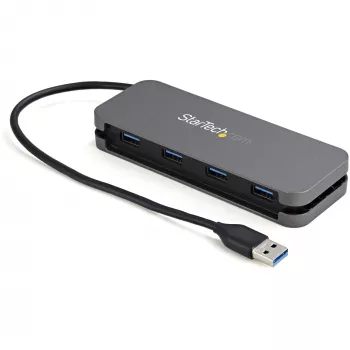StarTech.com 4-portový USB 3.0 hub – USB-A na 4x USB-A – SuperSpeed 5 Gbit/s prenosný USB 3.1 Gen 1 Type-A hub – napájaný zbernicou – USB hub pre notebook/desktop s dlhým káblom 28 cm a manažmentom káblov~4-portový USB 3.0 hub – USB-A na 4x USB-A – SuperSpeed 5 Gbit/s prenosný USB 3.2 Gen 1 Type-A hub – napájaný zbernicou – USB hub pre notebook/desktop s dlhým káblom 28 cm a manažmentom káblov