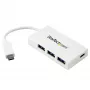 StarTech.com HB30C3A1CFBW 4-portový rozbočovač USB-C, 1x USB-C + 3x USB-A, USB 3.0 SuperSpeed 5Gbps, prenosný, biely