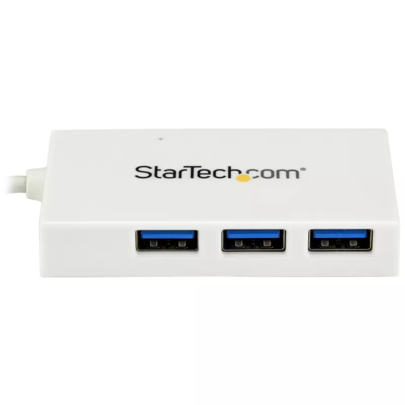 StarTech.com HB30C3A1CFBW 4-portový rozbočovač USB-C, 1x USB-C + 3x USB-A, USB 3.0 SuperSpeed 5Gbps, prenosný, biely