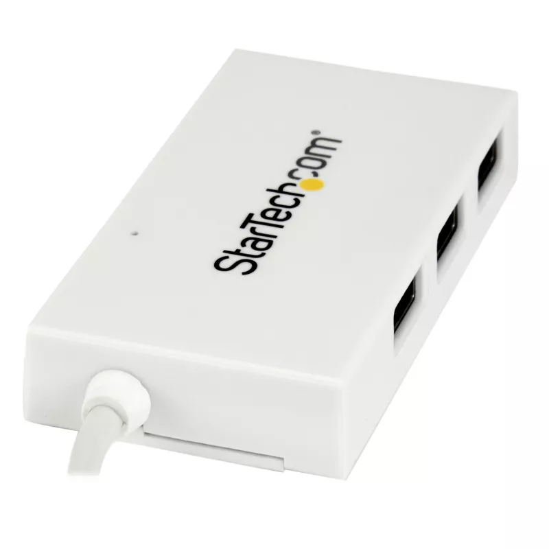 StarTech.com HB30C3A1CFBW 4-portový rozbočovač USB-C, 1x USB-C + 3x USB-A, USB 3.0 SuperSpeed 5Gbps, prenosný, biely