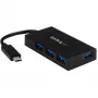 StarTech.com 4-portový USB-C hub - USB Type-C hub so 4x portmi USB-A (USB 3.0/3.1 Gen 1 SuperSpeed 5 Gbit/s) - napájanie zo zbernice USB alebo samostatné napájanie - prenosný nabíjací hub USB-C na USB-A BC 1.2 so sieťovým adaptérom~4-portový USB-C hub - USB Type-C hub so 4x portmi USB-A USB 3.0 hub (5 Gbit/s) - napájanie zo zbernice USB alebo samostatné napájanie - prenosný nabíjací hub USB-C na