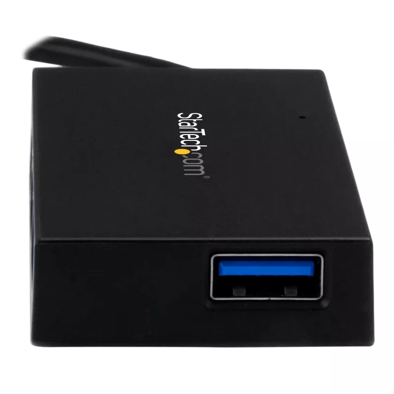 StarTech.com 4-portový USB-C hub - USB Type-C hub so 4x portmi USB-A (USB 3.0/3.1 Gen 1 SuperSpeed 5 Gbit/s) - napájanie zo zbernice USB alebo samostatné napájanie - prenosný nabíjací hub USB-C na USB-A BC 1.2 so sieťovým adaptérom~4-portový USB-C hub - USB Type-C hub so 4x portmi USB-A USB 3.0 hub (5 Gbit/s) - napájanie zo zbernice USB alebo samostatné napájanie - prenosný nabíjací hub USB-C na