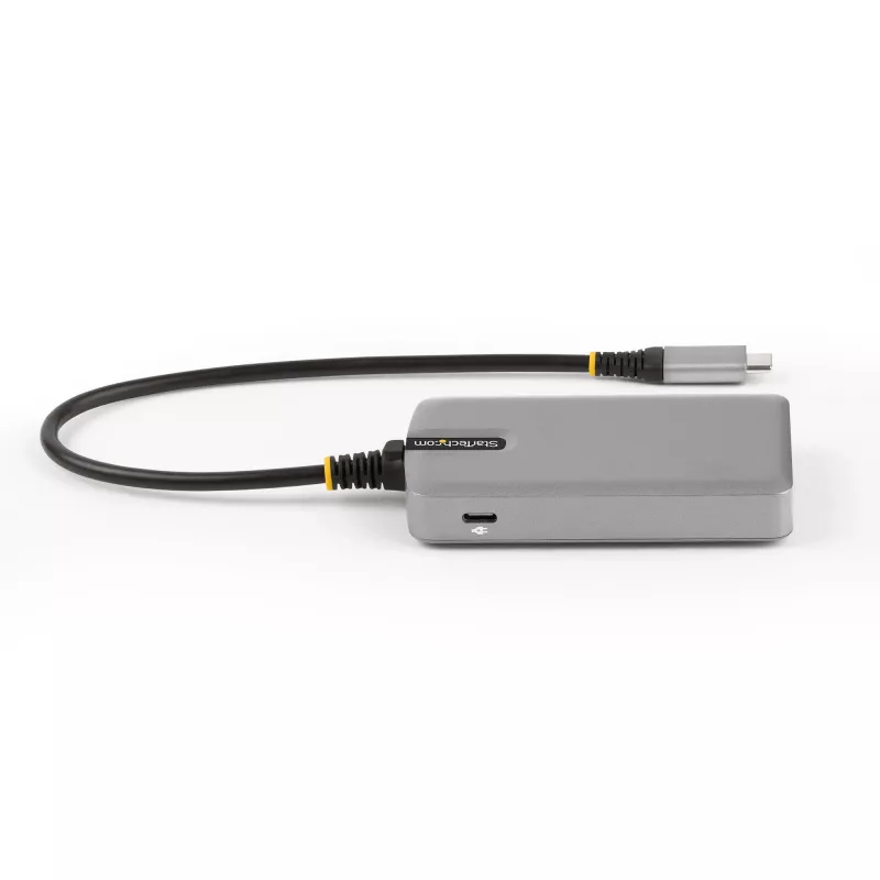 StarTech.com 4-portový USB-C hub s USB-C DP Alt Mode video výstupom 4K 60Hz - 3x USB-A, 1x USB Type-C, 100W Power Delivery priechod, USB 3.2 10Gbps, 30cm kábel, prenosný USB hub
