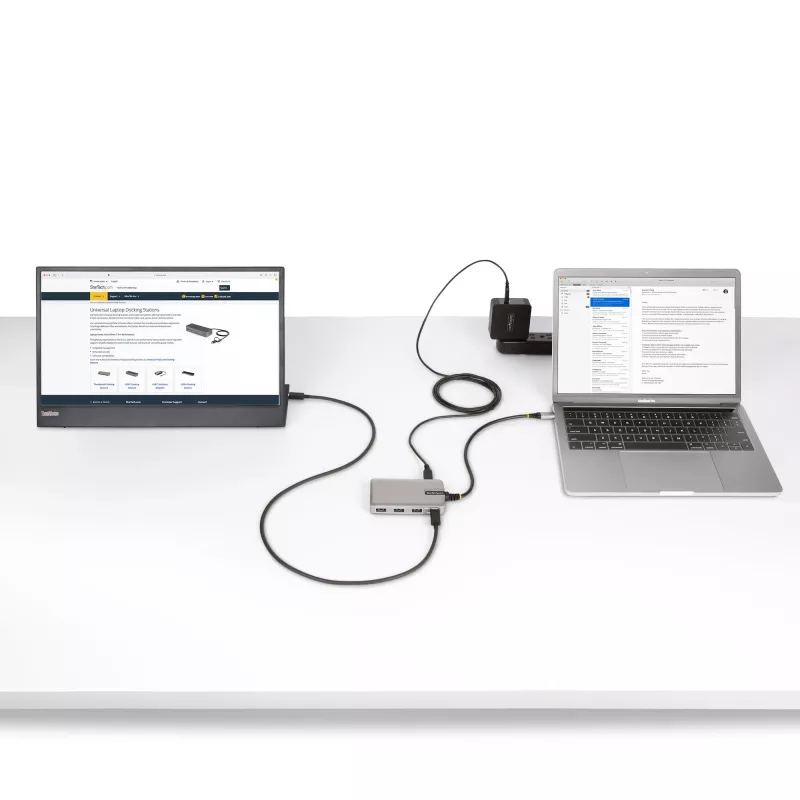 StarTech.com 4-portový USB-C hub s USB-C DP Alt Mode video výstupom 4K 60Hz - 3x USB-A, 1x USB Type-C, 100W Power Delivery priechod, USB 3.2 10Gbps, 30cm kábel, prenosný USB hub