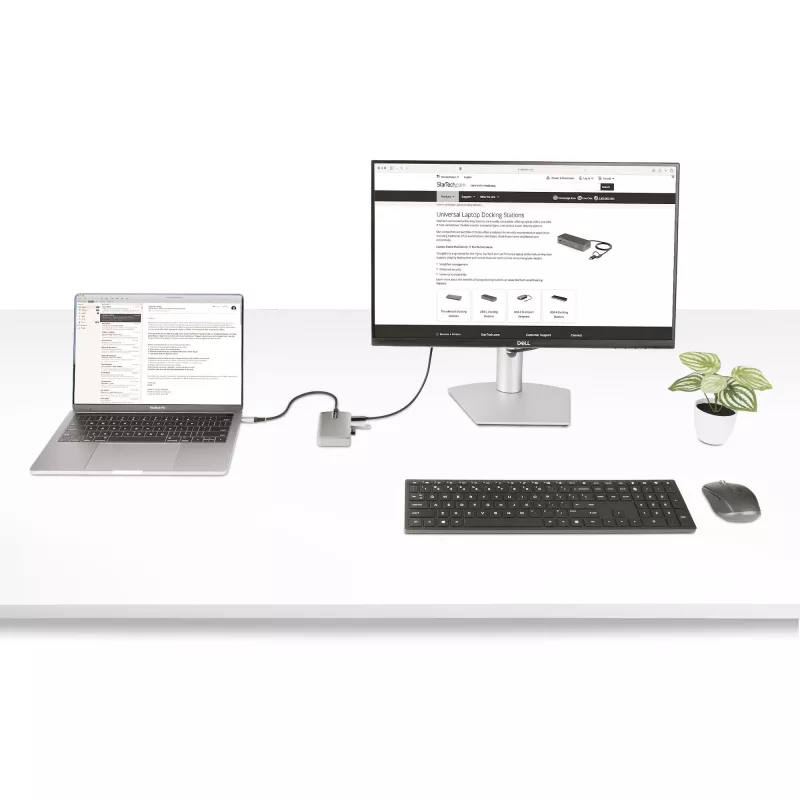 StarTech.com 4-portový USB-C hub s USB-C DP Alt Mode video výstupom 4K 60Hz - 3x USB-A, 1x USB Type-C, 100W Power Delivery priechod, USB 3.2 10Gbps, 30cm kábel, prenosný USB hub