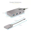 StarTech.com 4-portový USB-C hub s USB-C DP Alt Mode video výstupom 4K 60Hz - 3x USB-A, 1x USB Type-C, 100W Power Delivery priechod, USB 3.2 10Gbps, 30cm kábel, prenosný USB hub