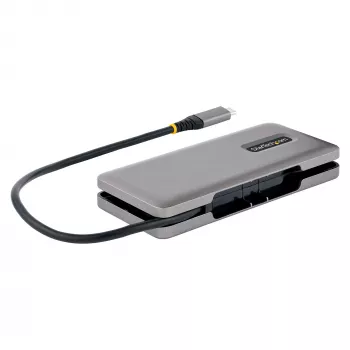StarTech.com 4-portový USB-C hub, 4x USB-C porty, USB 3.2 Gen 2 (10Gbit/s) – Prenosný USB-C hub s 100W Power Delivery Pass-Through – USB Type-C hub s 32 cm Wrap-Around káblom