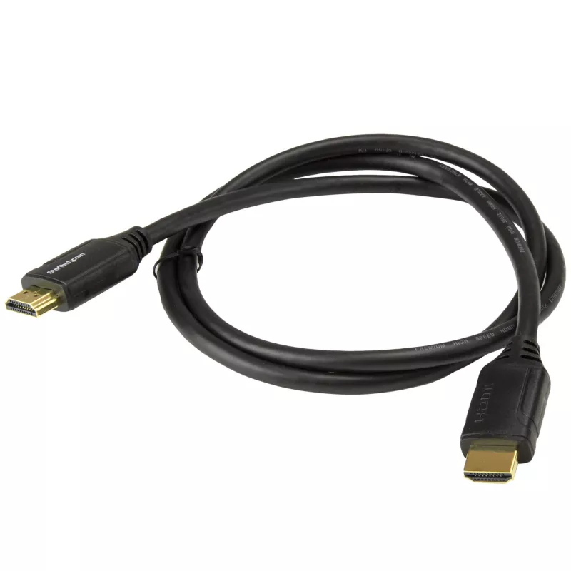 StarTech.com HDMM1MP certifikovaný kábel Premium High Speed HDMI 2.0 s Ethernetom, 1 m (3 ft), 4K 60 Hz, HDR, samec–samec, čierny