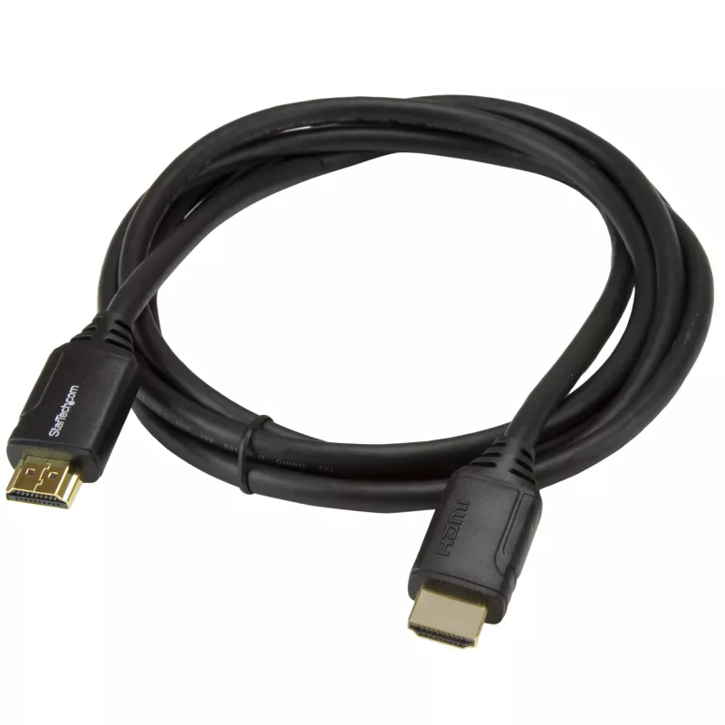 StarTech.com 2 m Premium certifikovaný HDMI 2.0 kábel s Ethernetom – Vysokorýchlostný Ultra-HD-4K-60Hz HDMI kábel HDR10 – HDMI kábel (konektor samec/konektor samec) – pre UHD monitory, televízory, displeje