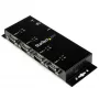 StarTech.com 4-Port USB na DB9 RS232 sériový adaptér hub – priemyselná DIN-lištová a nástenná montáž