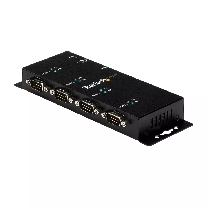 StarTech.com 4-Port USB na DB9 RS232 sériový adaptér hub – priemyselná DIN-lištová a nástenná montáž