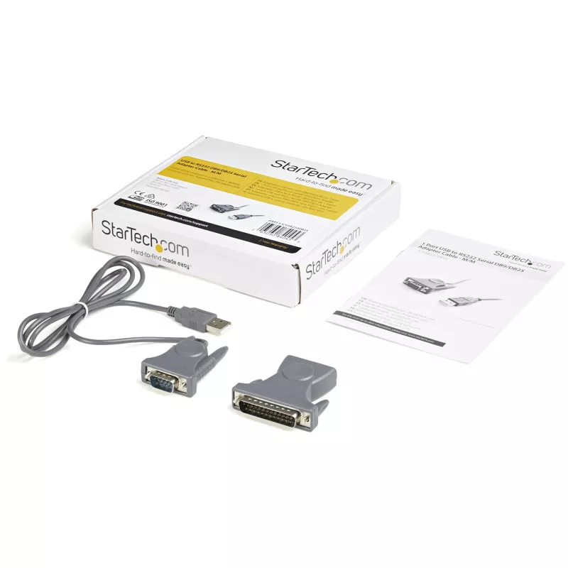 StarTech.com ICUSB232DB25 adaptérový kábel z USB 2.0 na sériový RS232, DB9/DB25, sivý