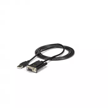 StarTech.com 6ft (1,8m) 1-Port USB na sériový RS232 adaptér, FTDI DB9 sériový DCE adaptérový kábel, Nullmodem, USB 2.0 - TAA