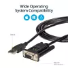 StarTech.com ICUSB232FTN 1-portový adaptérový kábel z USB na sériový null modem RS232 DB9 DCE, FTDI, USB 2.0, čierny