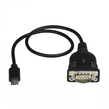 StarTech.com USB-C na sériový adaptérový kábel so zachovaním COM portu – 40 cm USB Type-C na RS232 (DB9) sériový konvertorový kábel – pre PLC, skenery, tlačiarne – Windows/Mac/Linux