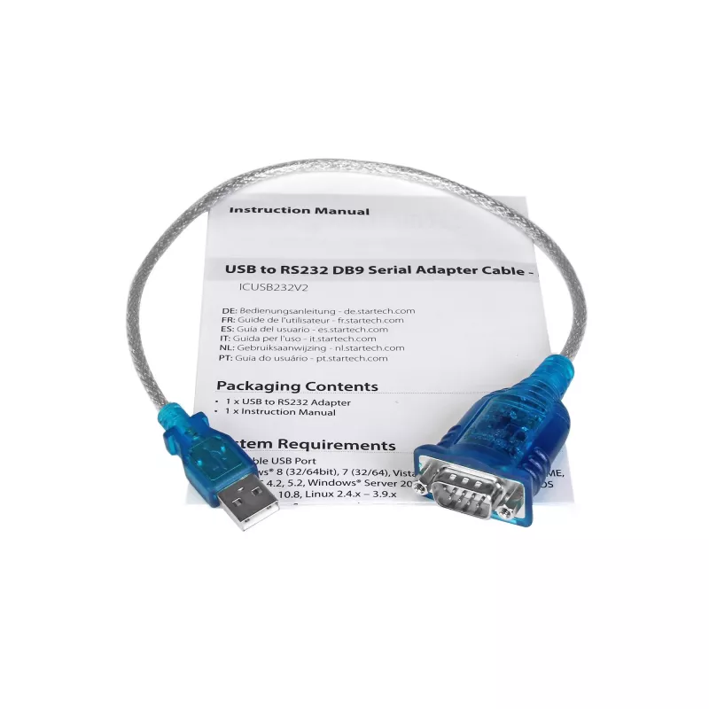 StarTech.com 43 cm (17 palcov) 1-Port USB na RS232 DB9 sériový adaptérový kábel, USB na sériový adaptérový kábel - M/M
