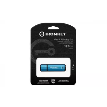 Kingston Technology IronKey 128 GB Vault Privacy 50 AES-256 šifrovaný, FIPS 197