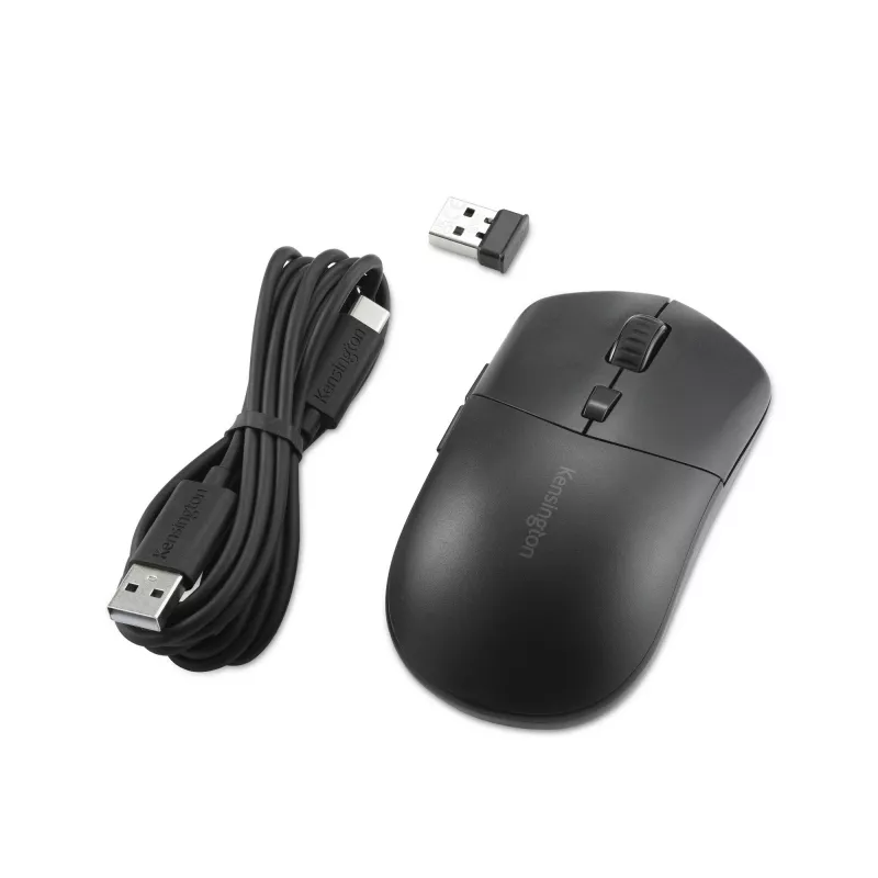 Kensington MY430 EQ nabíjateľná myš, obojručná, optická, RF Wireless + Bluetooth, 2400 DPI, čierna