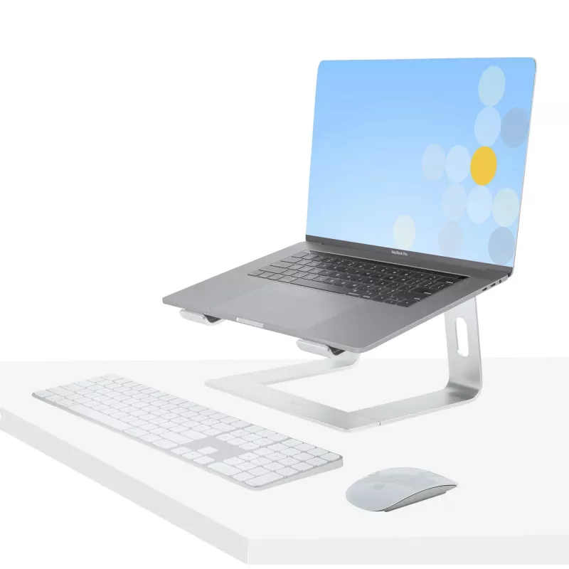StarTech.com stojan na notebook na stôl, podpora 5 kg/11 lb, hliník, strieborný, ergonomické zvýšenie notebooku, prenosný držiak na notebook, stojan na počítač pre MacBook Air/Pro, Dell XPS, Lenovo