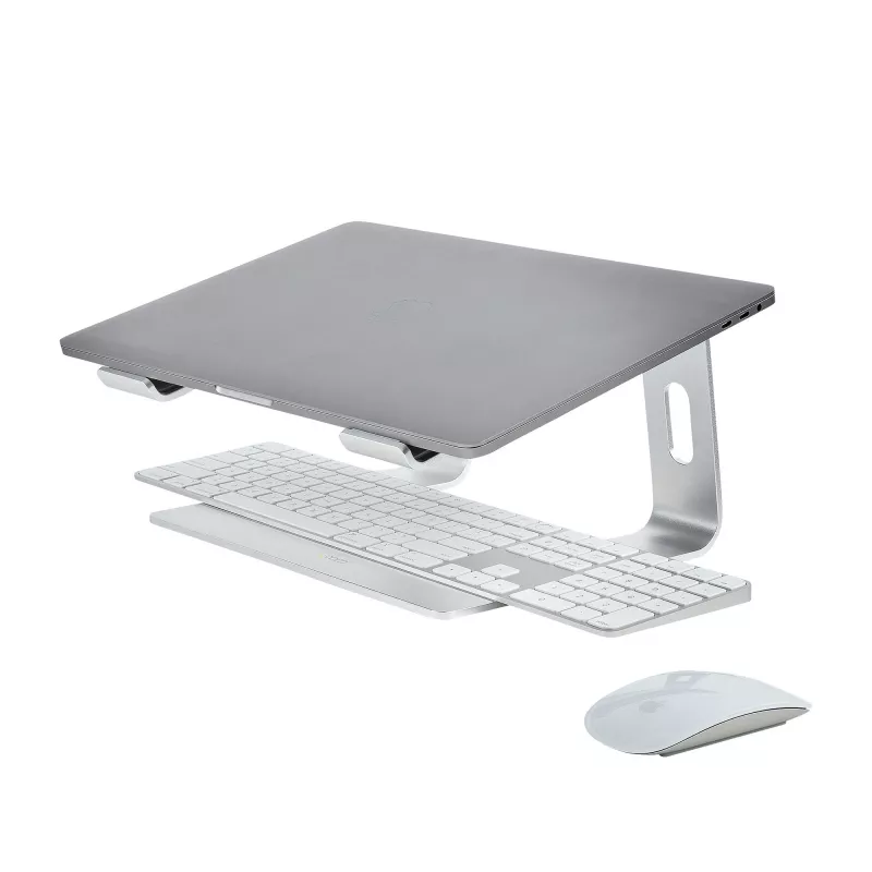 StarTech.com stojan na notebook na stôl, podpora 5 kg/11 lb, hliník, strieborný, ergonomické zvýšenie notebooku, prenosný držiak na notebook, stojan na počítač pre MacBook Air/Pro, Dell XPS, Lenovo