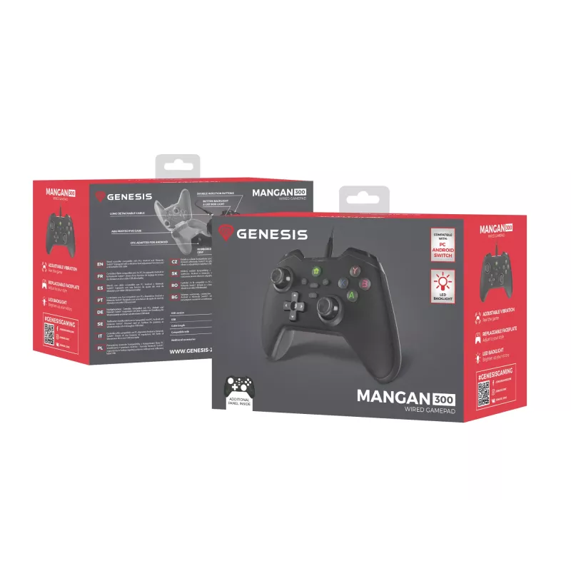 GENESIS Mangan 300 čierny USB gamepad analógový / digitálny Android, Nintendo Switch, PC