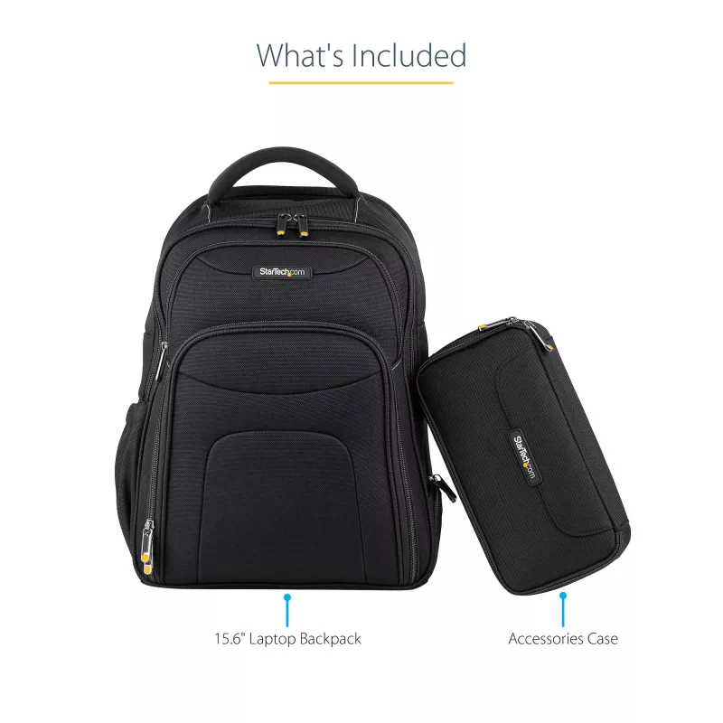 StarTech.com 15,6 palcový batoh na notebook s vyberateľným organizérom príslušenstva - profesionálny IT-tech batoh na prácu/cesty/dochádzanie - ergonomická taška na počítač - odolný balistický nylon - priehradky na notebook/tablet