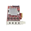 StarTech.com 4-portová USB Type-C PCIe karta, USB 3.2 10Gbps, USB-C PCI Express rozširujúca karta, 4x nezávislý USB radič, Windows/Linux/macOS, TAA-kompatibilná