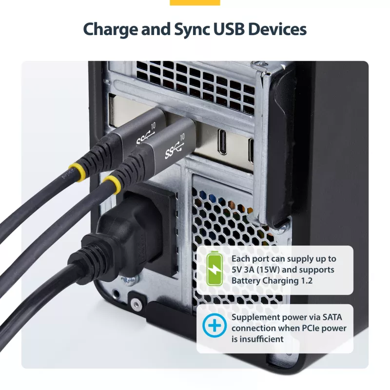 StarTech.com 4-portová USB Type-C PCIe karta, USB 3.2 10Gbps, USB-C PCI Express rozširujúca karta, 4x nezávislý USB radič, Windows/Linux/macOS, TAA-kompatibilná