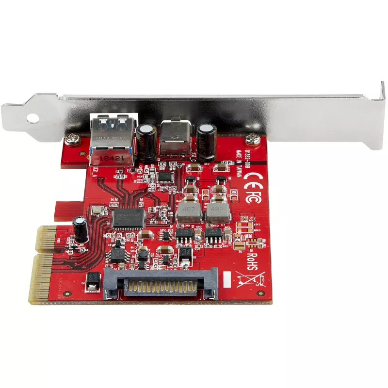 StarTech.com 2-portová 10Gbps USB-A & USB-C PCIe karta – USB 3.2/Gen 2 PCI Express Type-C/A host radič karta adaptér – USB 3.2/Gen 2x1 PCIe rozširujúca karta – Windows, macOS, Linux