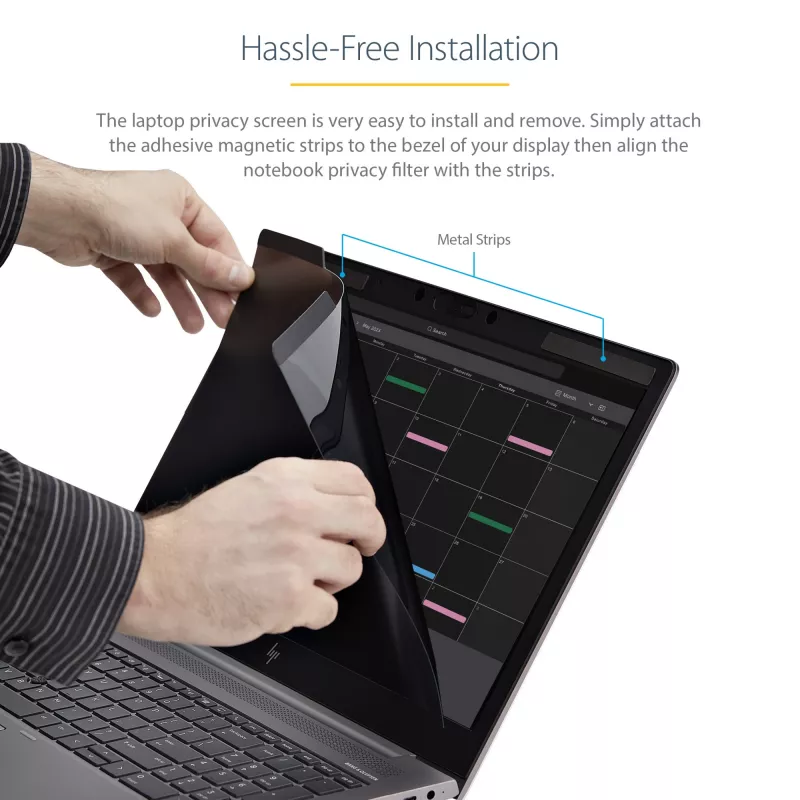 StarTech.com filter proti sledovaniu pre notebook 15.6 palca - magnetický, odnímateľný bezpečnostný filter displeja notebooku - ochrana obrazovky znižujúca modré svetlo - 16:9 - matná/lesklá - +/-30 stupňov