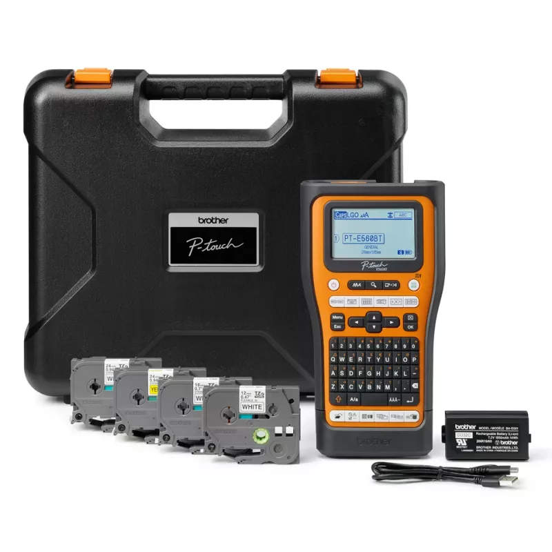 Brother PT-E560BTSP tlačiareň etikiet termotransfer 180 x 180 DPI 30 mm/s káblová & bezdrôtová HSE/TZe Bluetooth QWERTY