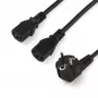 StarTech.com 2m (6ft) počítačový napájací kábel Y kábel, 18AWG, EU Schuko na 2x C13, 10A 250V, čierny náhradný AC napájací kábel, tlačiarenský napájací kábel, PC napájací kábel, monitor napájací kábel – UL certifikovaný