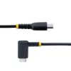 StarTech.com 1,8 m (6 ft) USB-C nabíjací kábel, zahnutý – 60 W PD 3 A – odolný USB-C rýchlonabíjací kábel – čierny, USB 2.0 Type-C – dlhotrvajúce aramidové vlákna – USB nabíjací kábel
