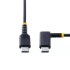 StarTech.com 1,8 m (6 ft) USB-C nabíjací kábel, zahnutý – 60 W PD 3 A – odolný USB-C rýchlonabíjací kábel – čierny, USB 2.0 Type-C – dlhotrvajúce aramidové vlákna – USB nabíjací kábel