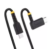 StarTech.com 30cm USB-C nabíjací kábel so zahnutým konektorom – 60W PD 3A – odolný rýchlonabíjací USB-C kábel – čierny USB 2.0 Type-C – spevnený aramidovými vláknami – USB nabíjací kábel