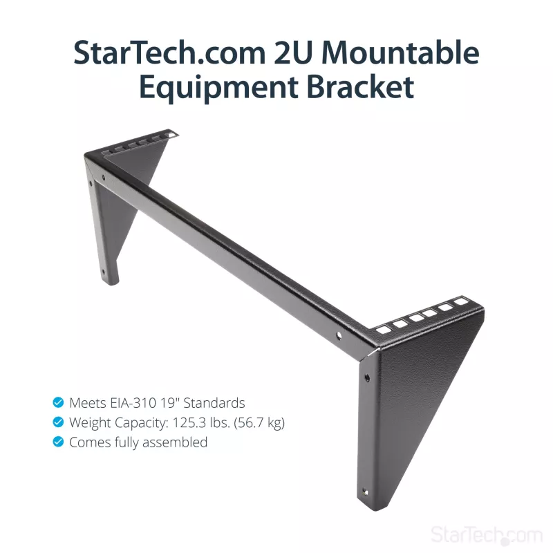 StarTech.com 2U 19 palcový vertikálny nástenný držiak pre zariadenia z ocele