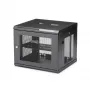 StarTech.com 4-stĺpikový 9U nástenný sieťový rozvádzač s 1U policou, 19 palcový nástenný serverový rack pre dátové/AV/elektronické/počítačové zariadenia, malá vetraná racková skriňa