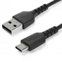 StarTech.com 2m USB A na USB C nabíjací kábel – odolný rýchlonabíjací a synchronizačný kábel USB 2.0 na USB Type-C dátový kábel – odolný TPE plášť aramidové vlákna M/M 3A čierna – Samsung S10, iPad Pro, Pixel