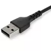 StarTech.com 2m USB A na USB C nabíjací kábel – odolný rýchlonabíjací a synchronizačný kábel USB 2.0 na USB Type-C dátový kábel – odolný TPE plášť aramidové vlákna M/M 3A čierna – Samsung S10, iPad Pro, Pixel